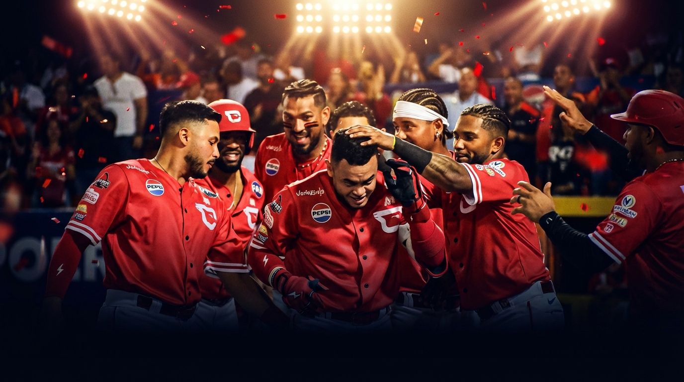 Cardenales de Lara celebrando